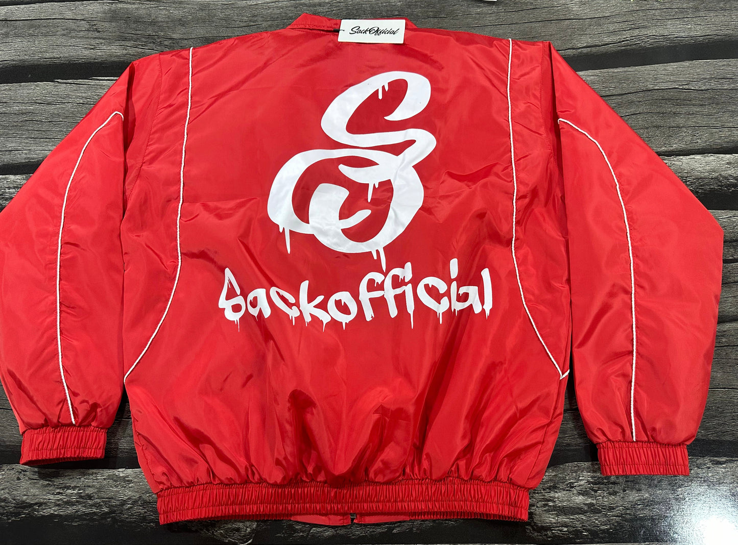 SackOfficial men red retro windbreakers set