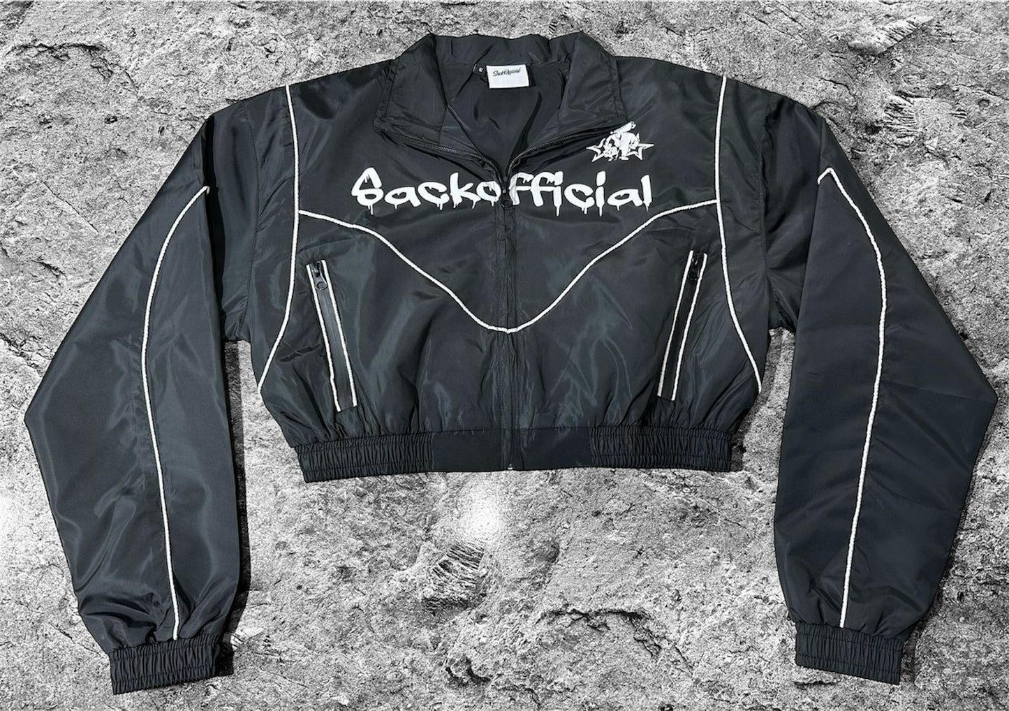 SackOfficial women black retro windbreakers