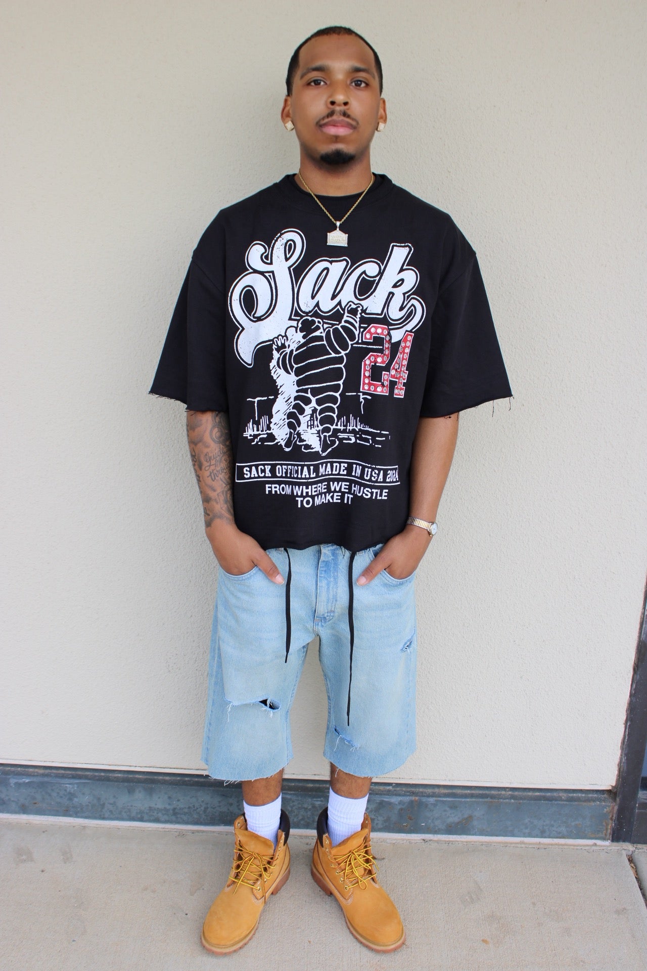 “From where we hustle to make it” graphic T-shirts