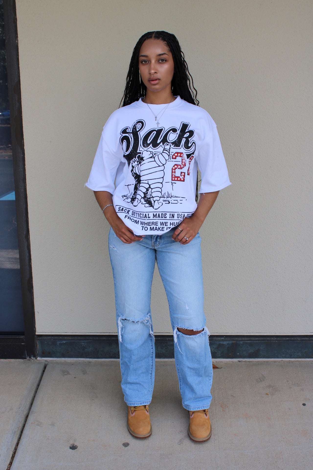 “From where we hustle to make it” graphic T-shirts