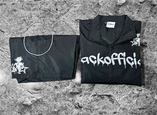 SackOfficial women black retro windbreakers
