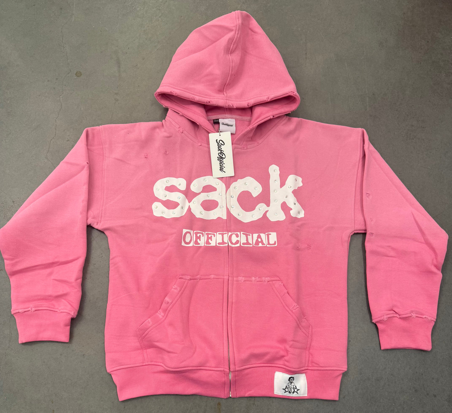Original SackOfficial rhinestone zip up jackets